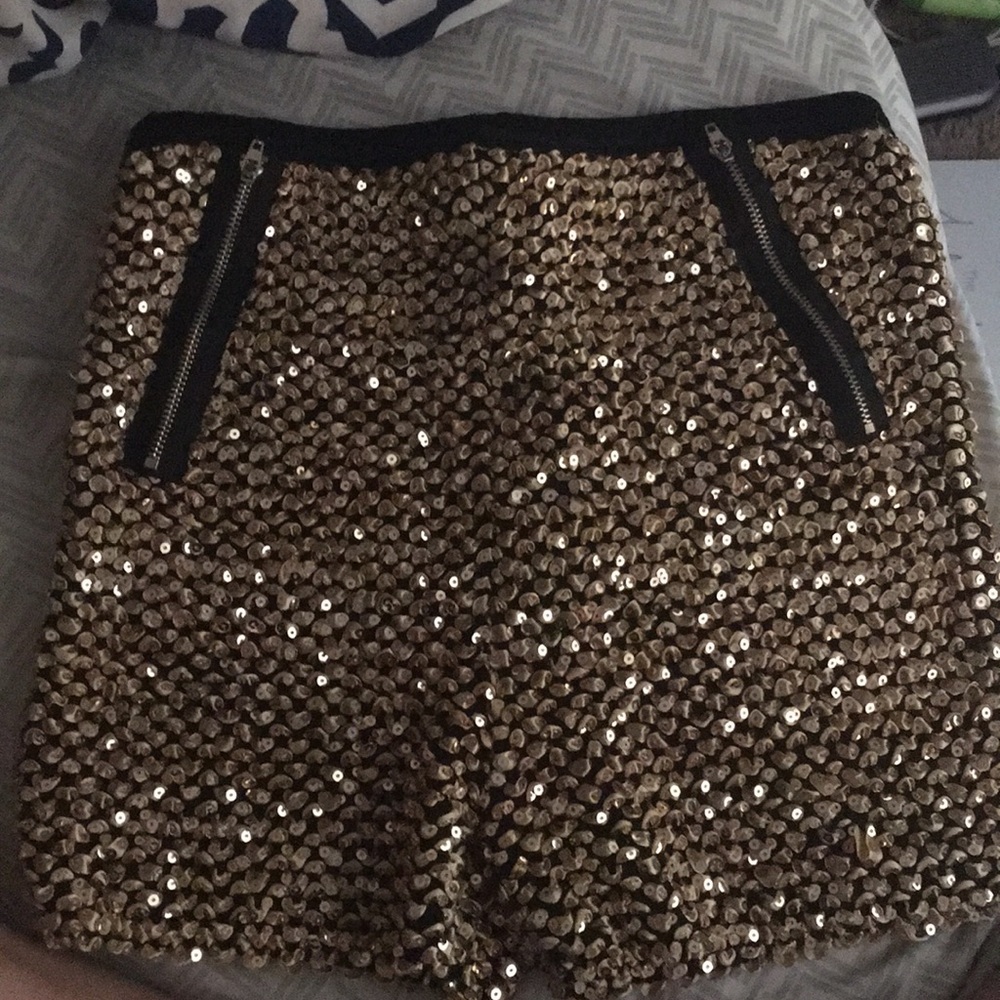 Gold sequin shorts